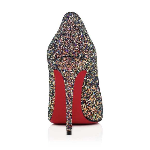 Christian Louboutin Pigalle Follies 100 Glitter Milkyway Blue Red Heel Pump 37 - Picture 11 of 12